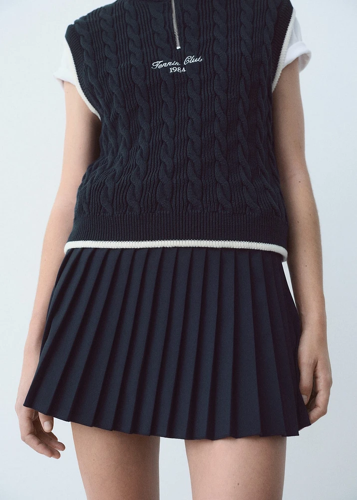 Pleated flared skirt