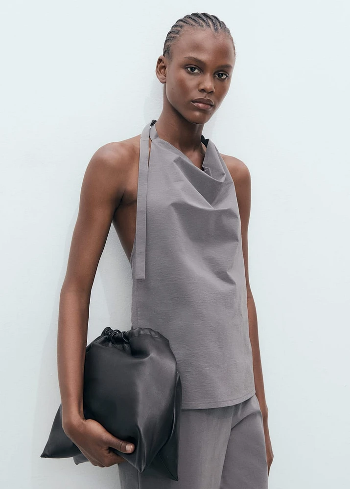 Open-back draped top