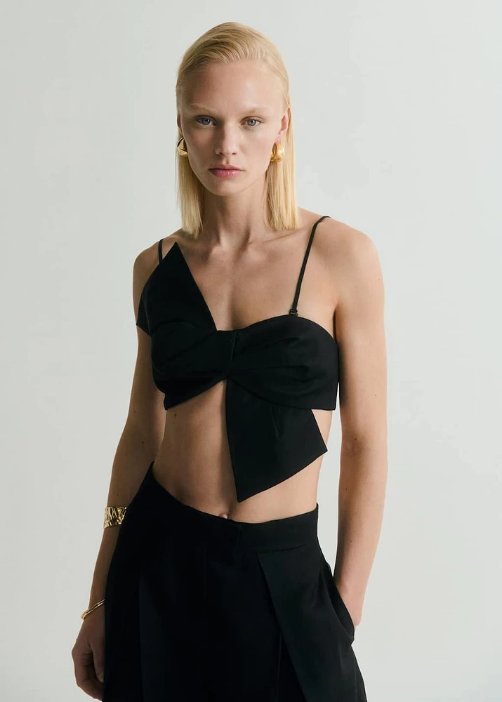 Bow-design crop top