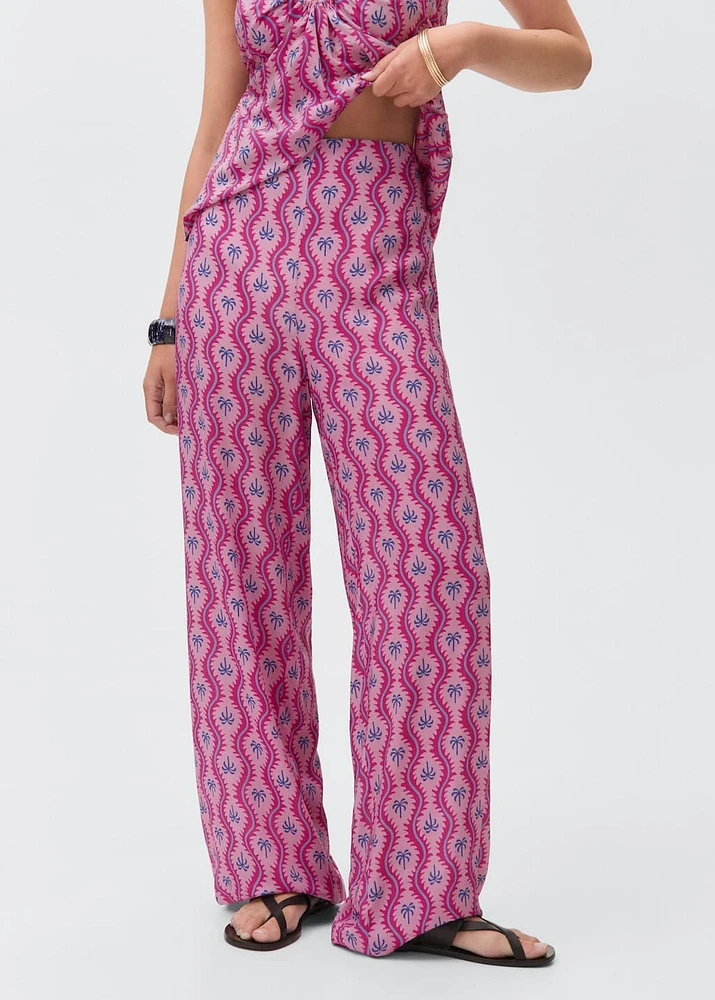 Palm tree printed pants