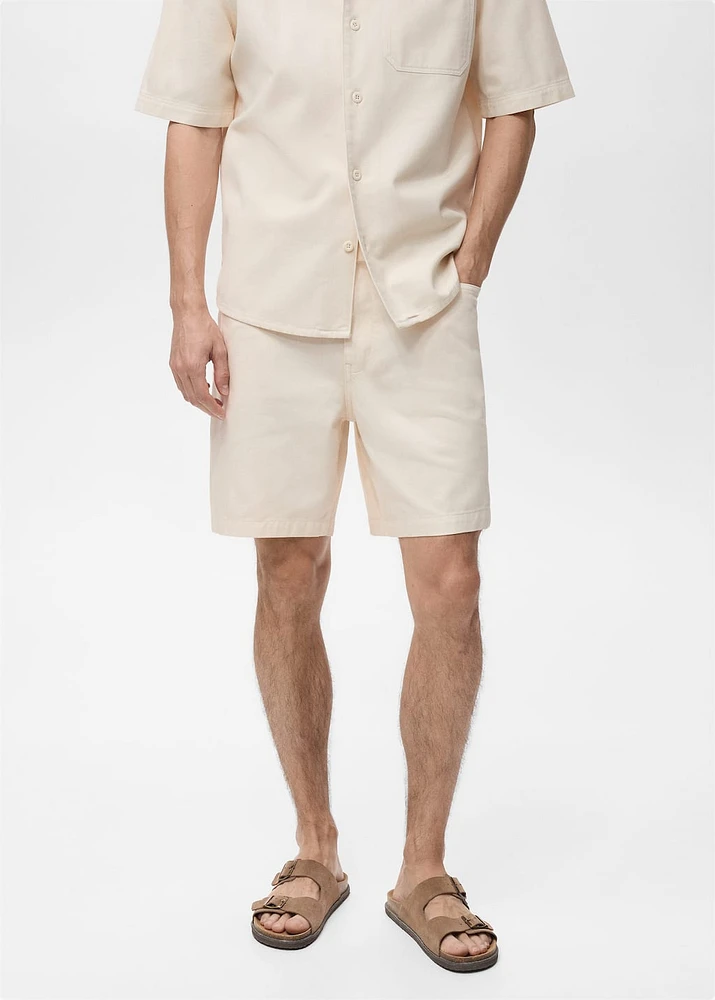 Cotton lyocell bermuda shorts