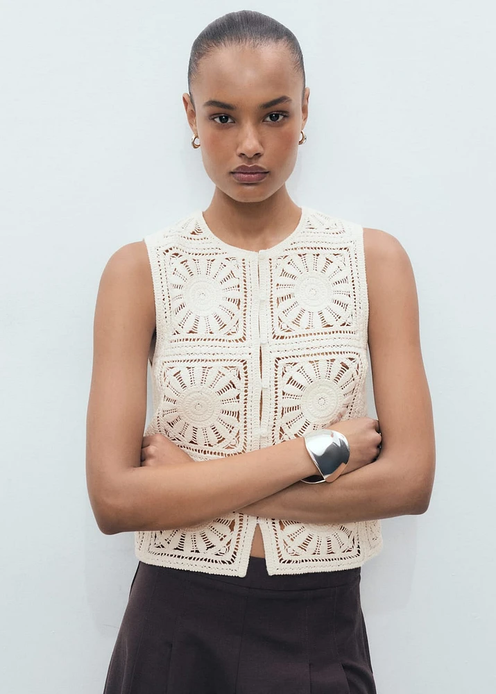 Crochet knitted vest