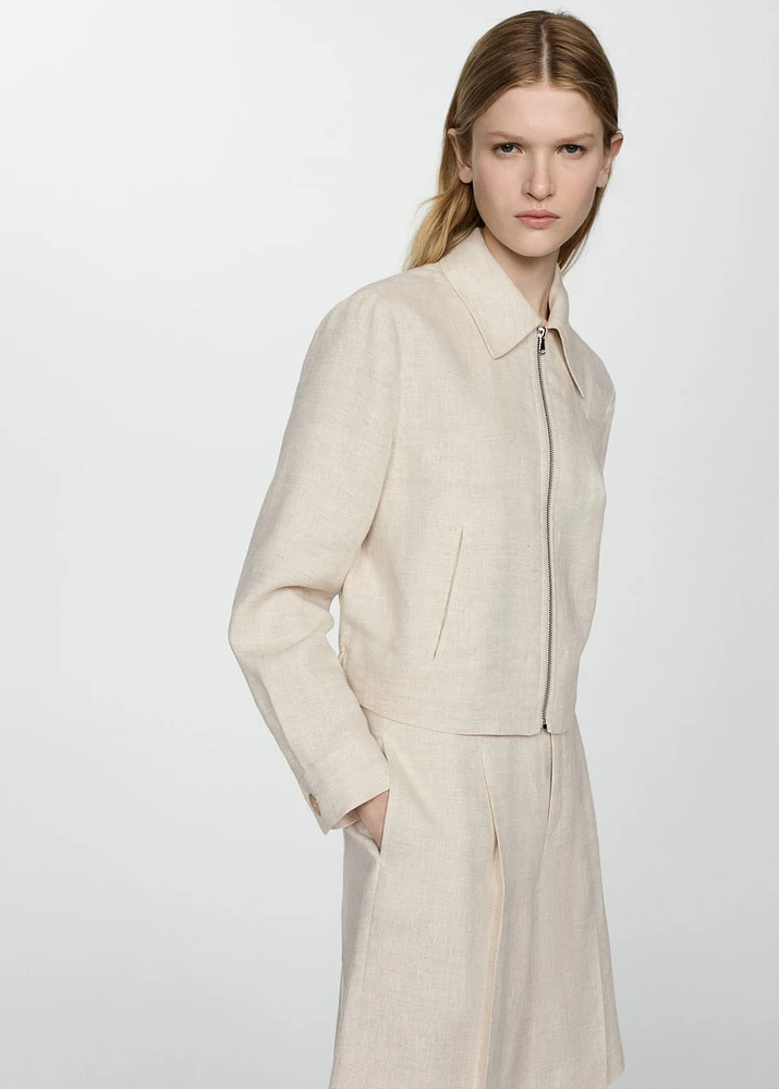 100% linen jacket with zip