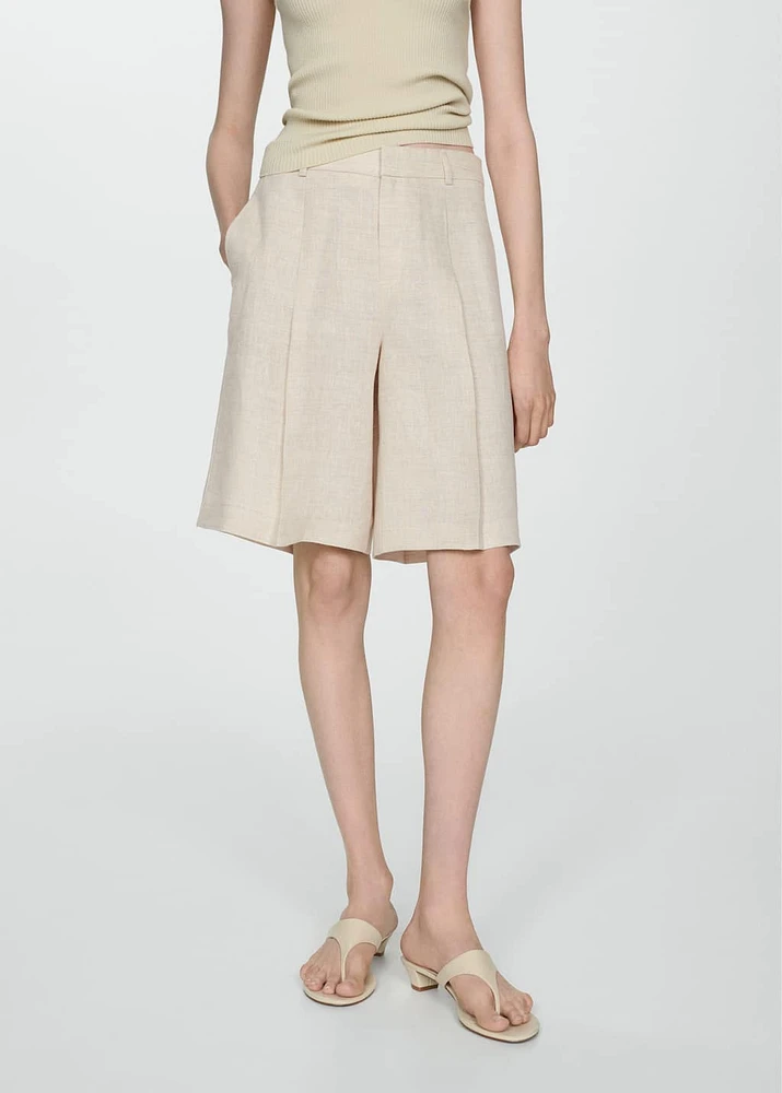 100% linen bermuda shorts