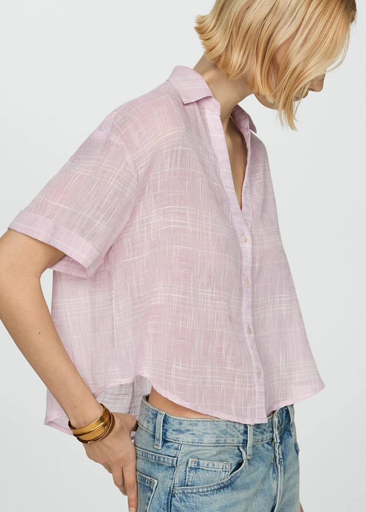 Semi-transparent striped shirt