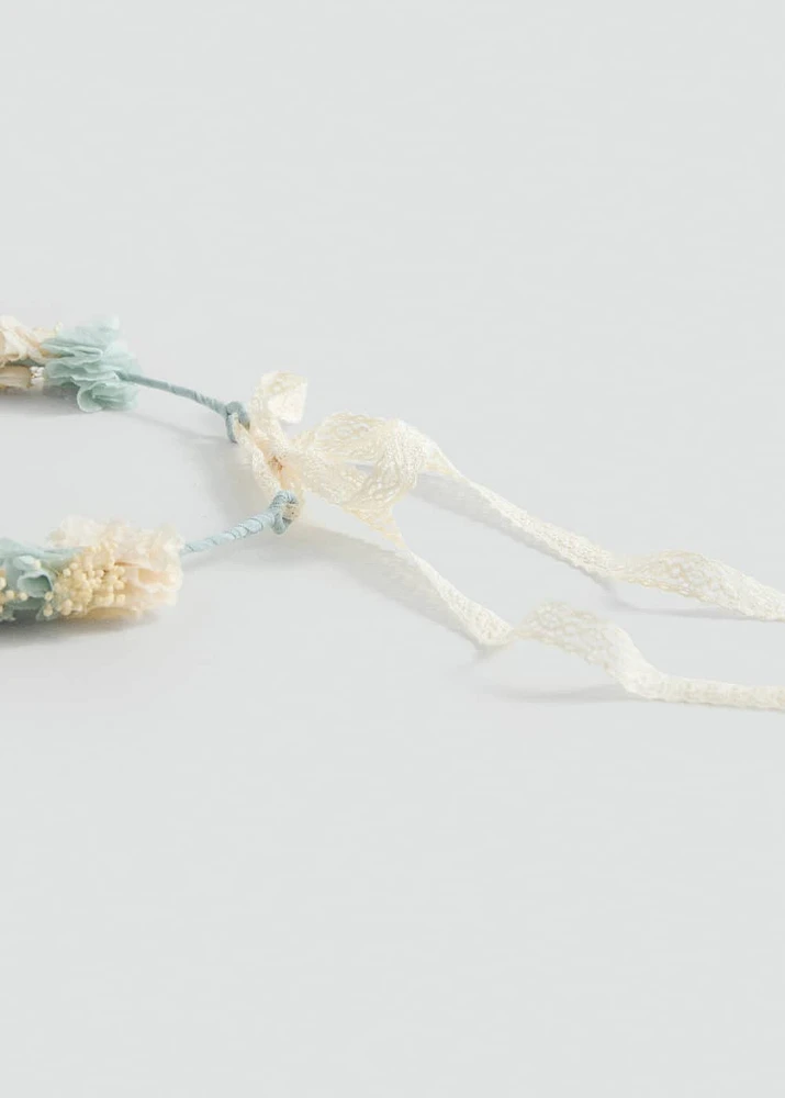 Tie closure flower hairband
