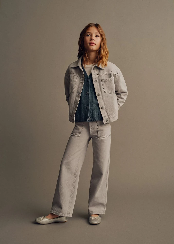 Straight-fit jeans with studs