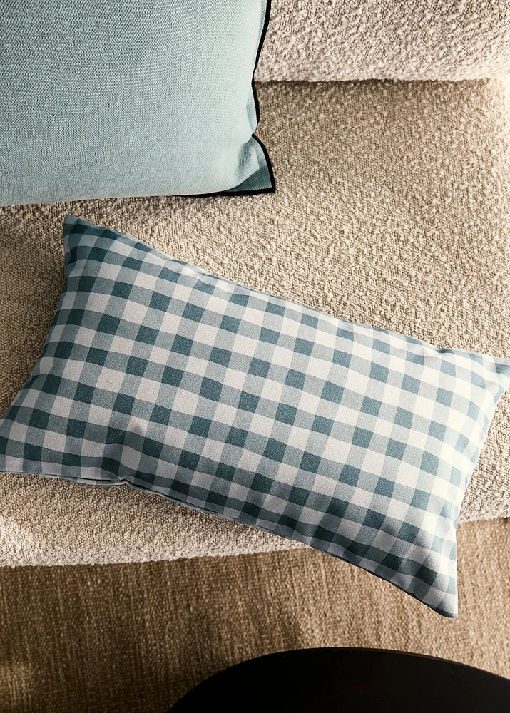 Cotton gingham check cushion cover 30x50 cm