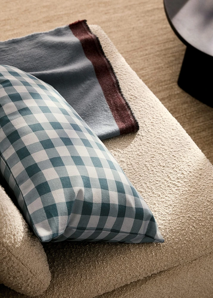Cotton gingham check cushion cover 40x60 cm