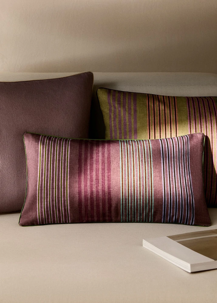 Multi-colored cushion cover with contrasting trim 30x50 cm