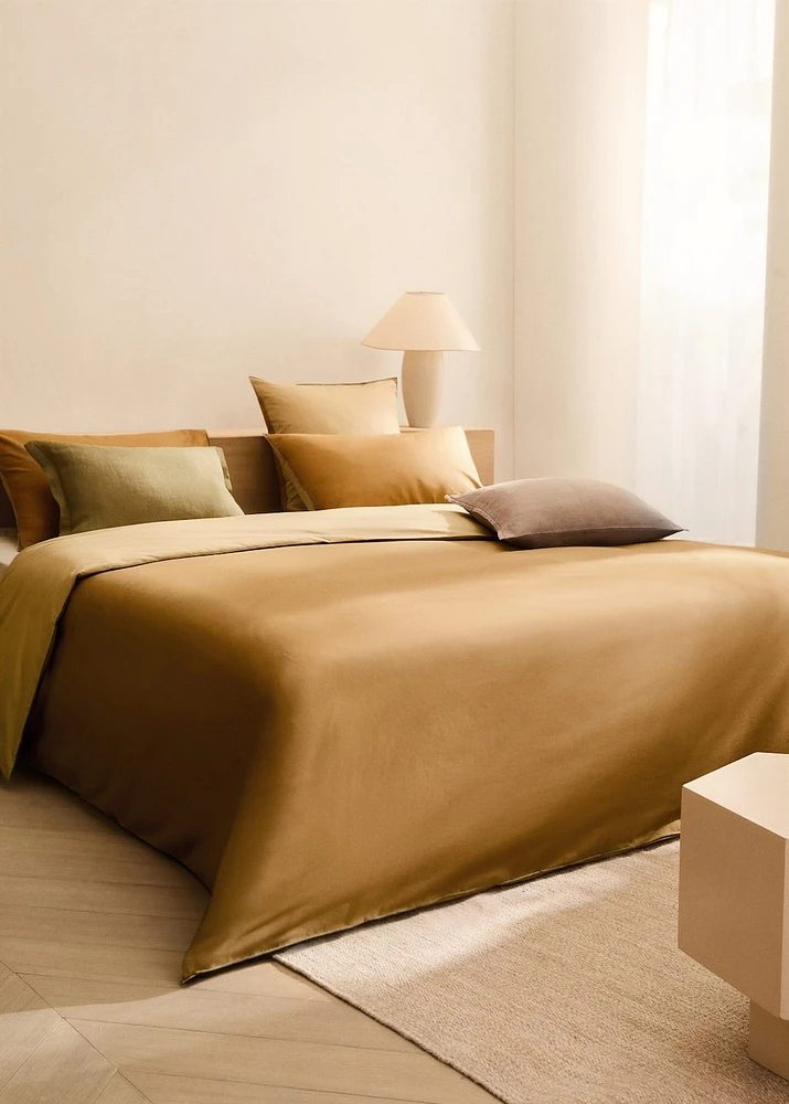Reversible cotton percale duvet cover for 180/200 cm bed