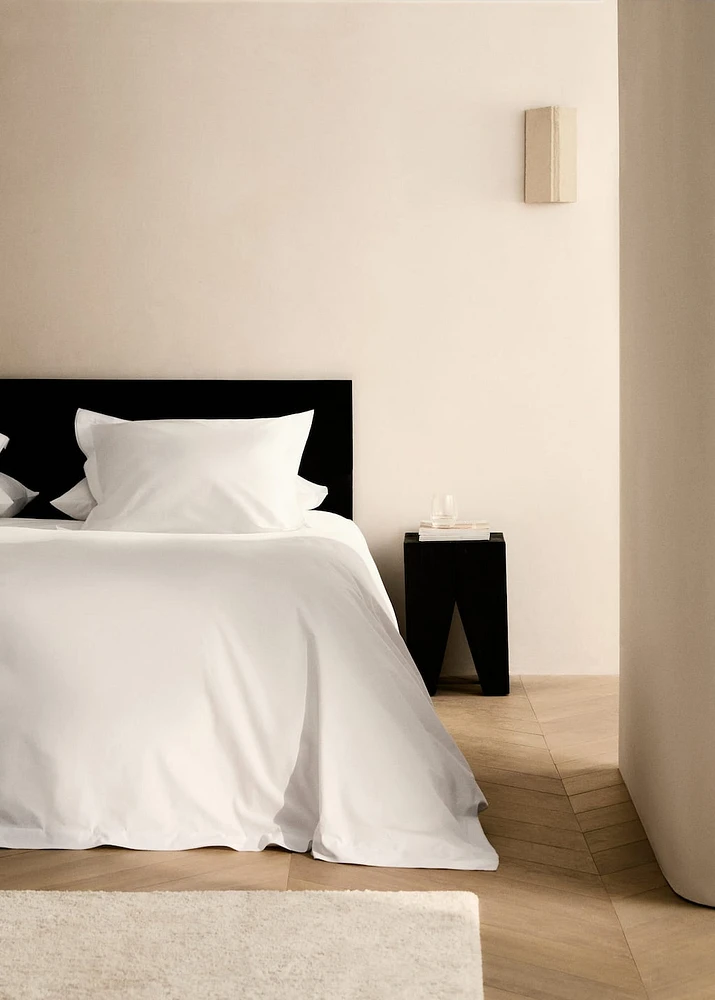 Cotton percale duvet cover with overlock for 180/200 cm bed