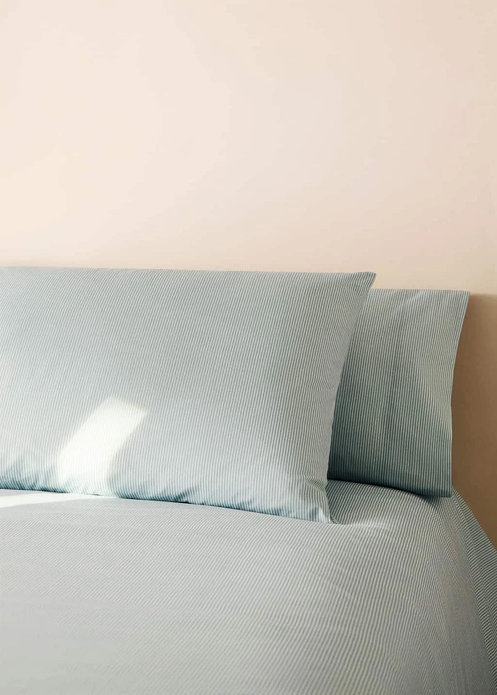 Cotton percale striped children's pillowcase 50x75 cm