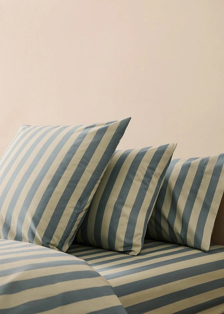Cotton percale thick-striped children's pillowcase 45x110 cm