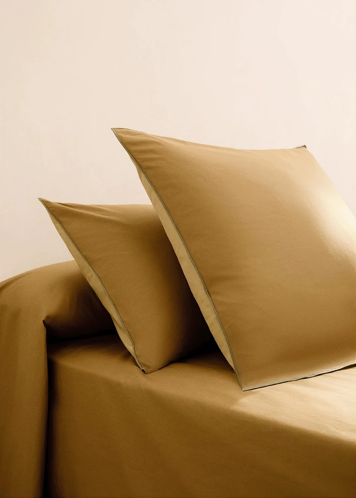 Two cotton percale reversible pillowcases 60x60 cm