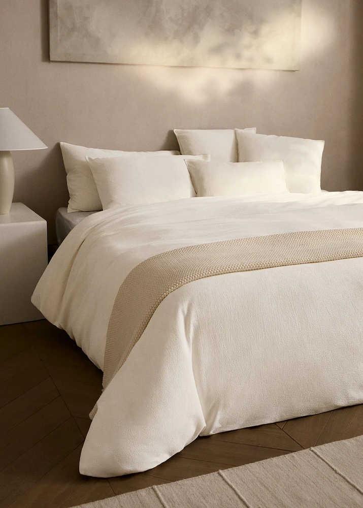 Percale cotton textured duvet cover for 180/200 cm bed
