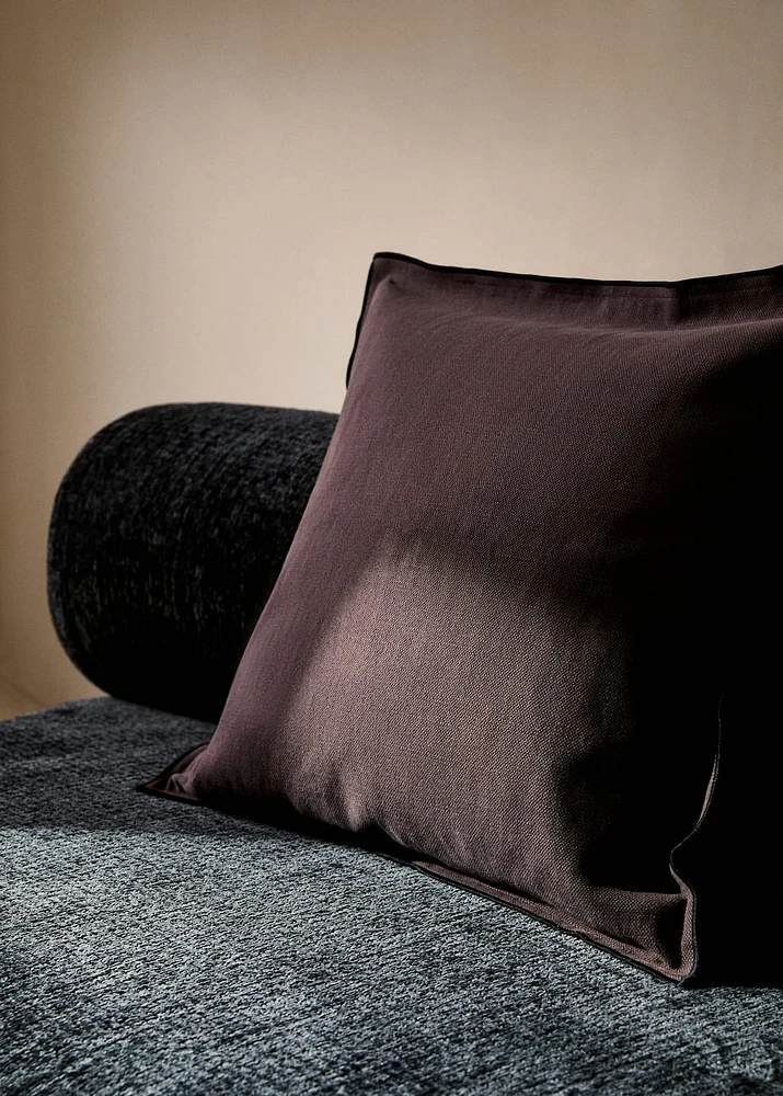 Cotton-linen cushion cover with overlock 50x50 cm