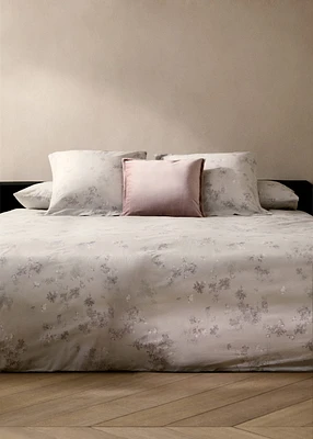 Cotton percale duvet cover with romantic floral print for 90 cm bed