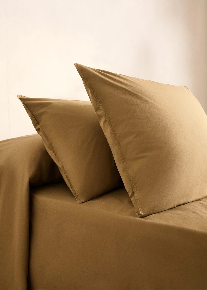 Cotton poplin double-stitched pillowcase 45x110 cm