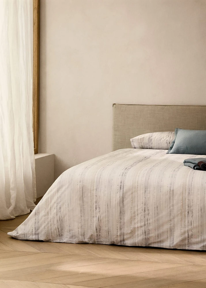 Cotton percale duvet cover with blurred print for 180/200 cm bed