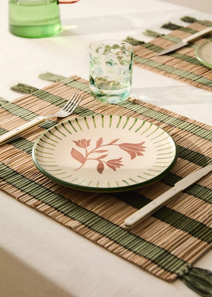 Striped raffia placemats