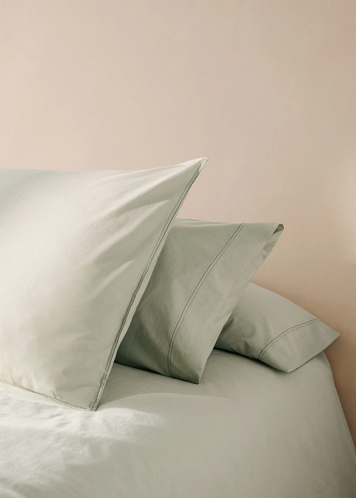 Children's washed cotton double-stitched pillowcase 60x60 cm