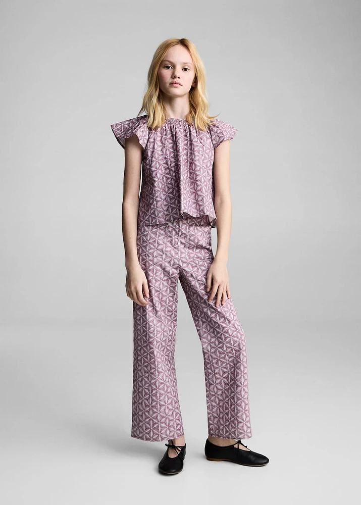 Printed cotton blouse