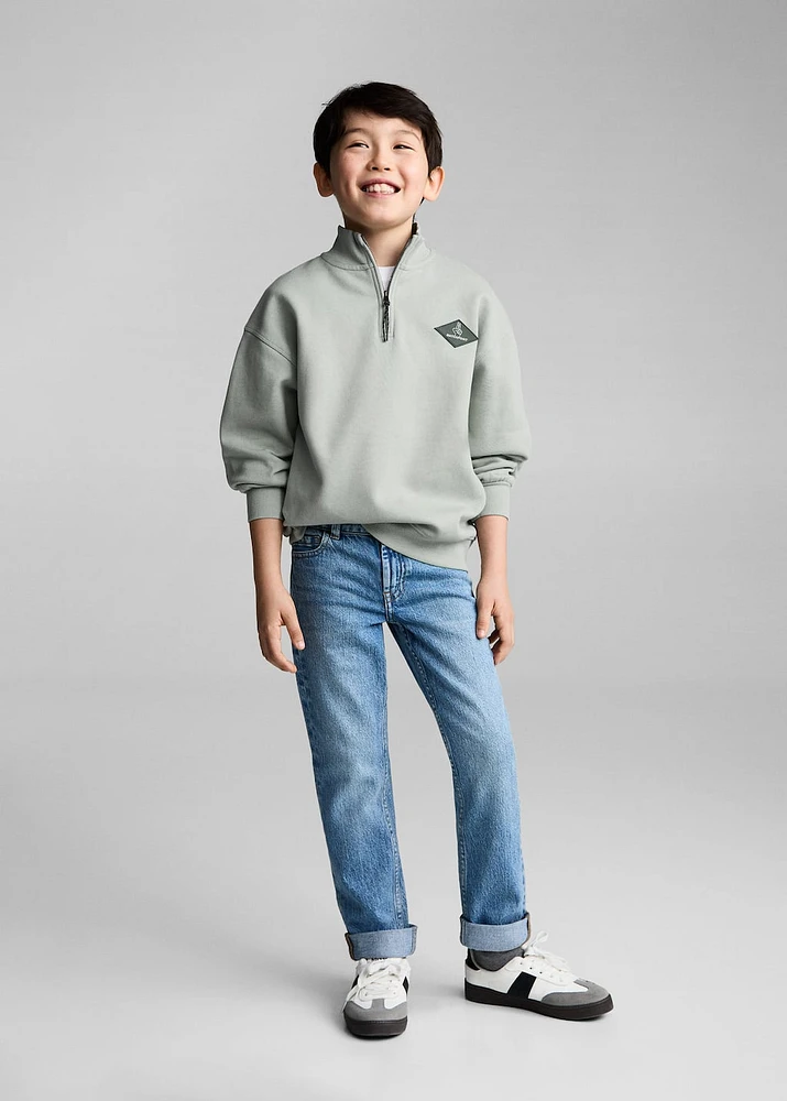Cotton sweatshirt zipper