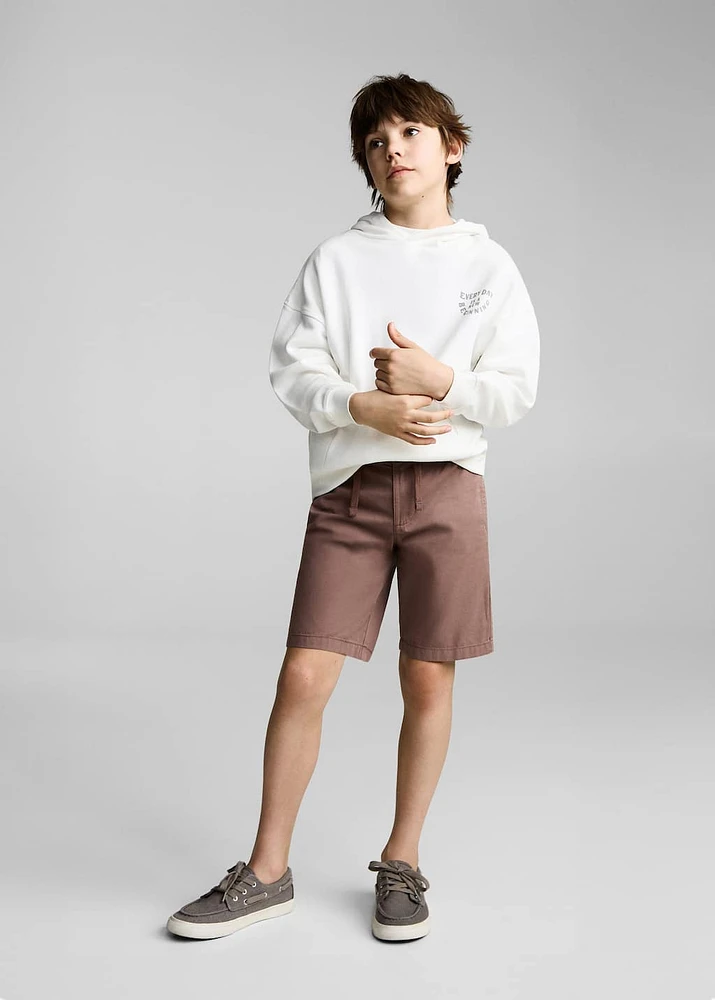 Cotton sweatshirt with printed message