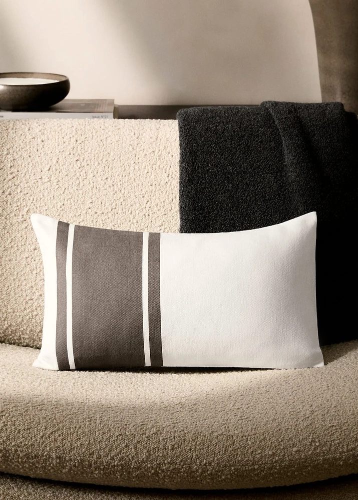 Cotton wide-striped cushion cover 30x50 cm