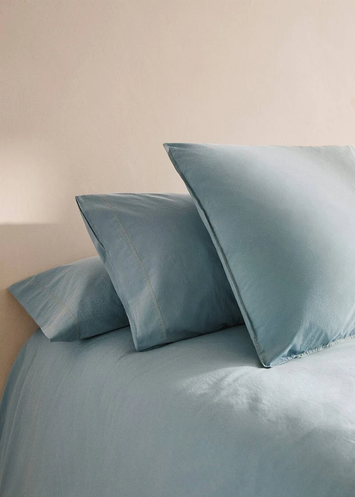 Children's washed cotton double-stitched pillowcase 50x75 cm