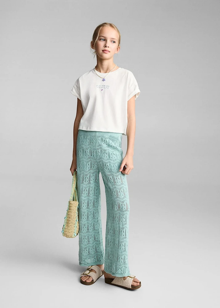 Message crop T-shirt