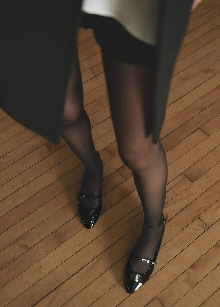 Sequin block-heel shoes