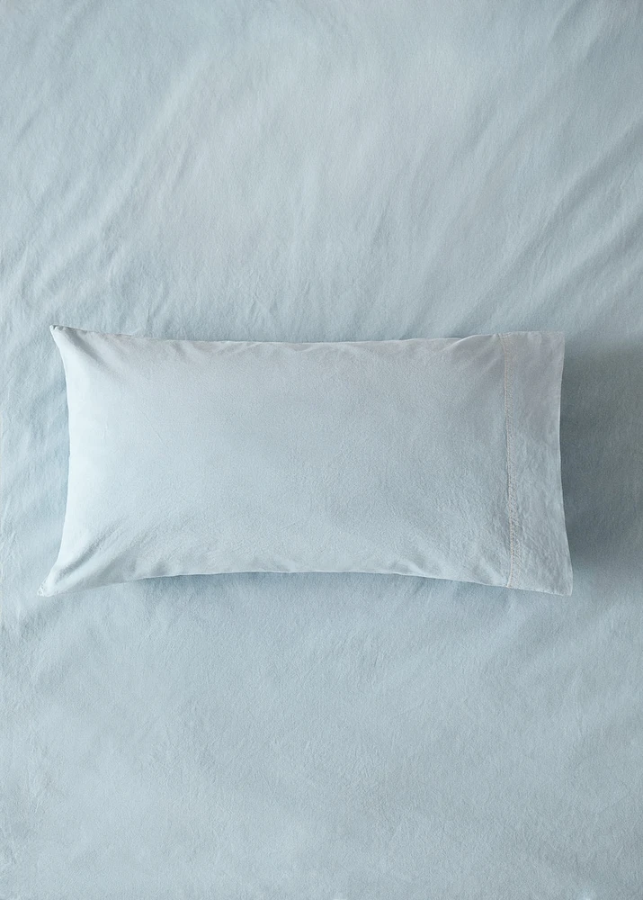 Children's washed cotton double-stitched pillowcase 30x50 cm
