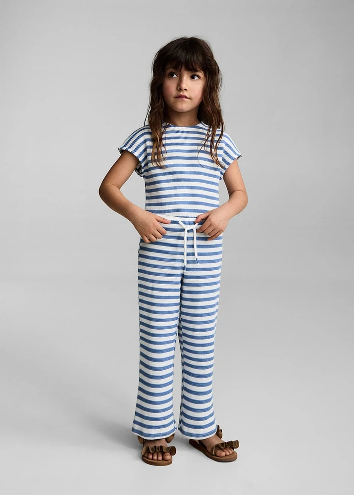 Striped long jumpsuit