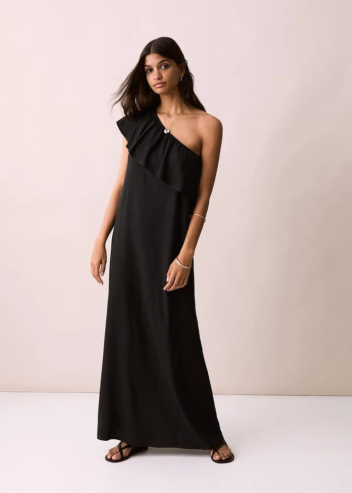 Ruffled linen dress