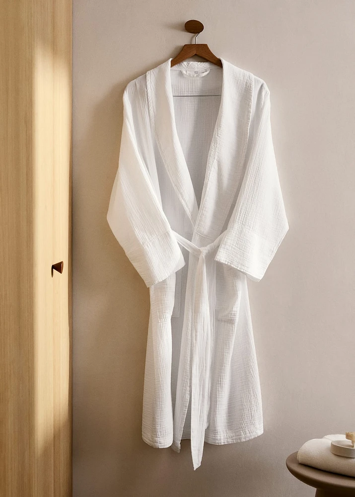 Soft cotton bathrobe