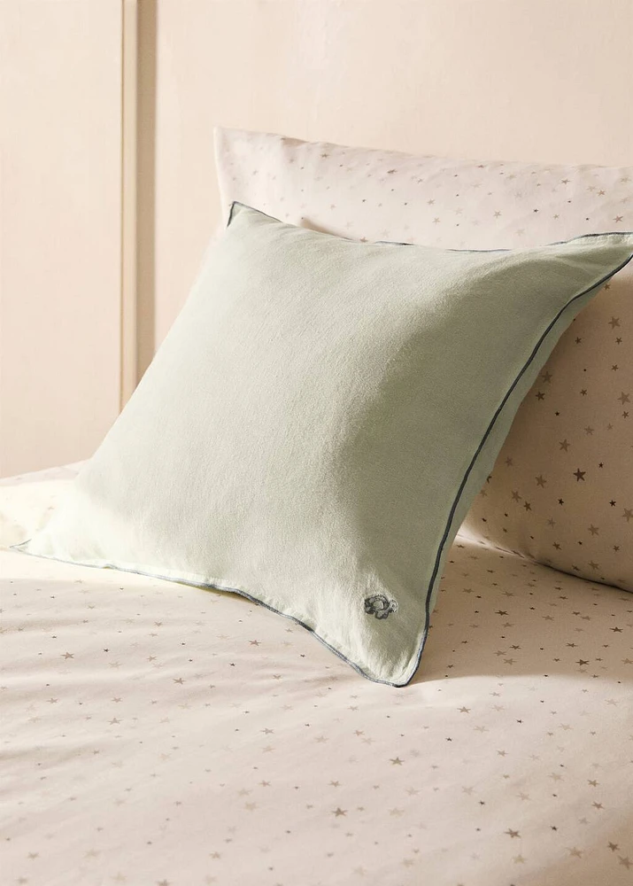 Linen children's cushion cover with embroidered overlock 40x40 cm