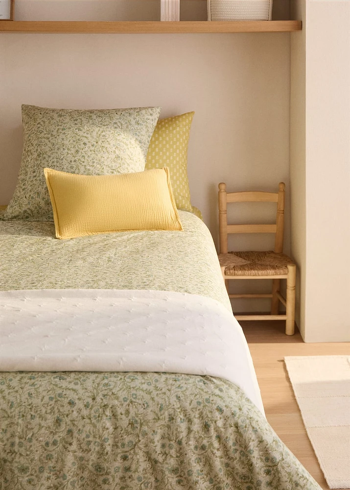 Cotton percale floral-print children's duvet cover for 90 cm bed