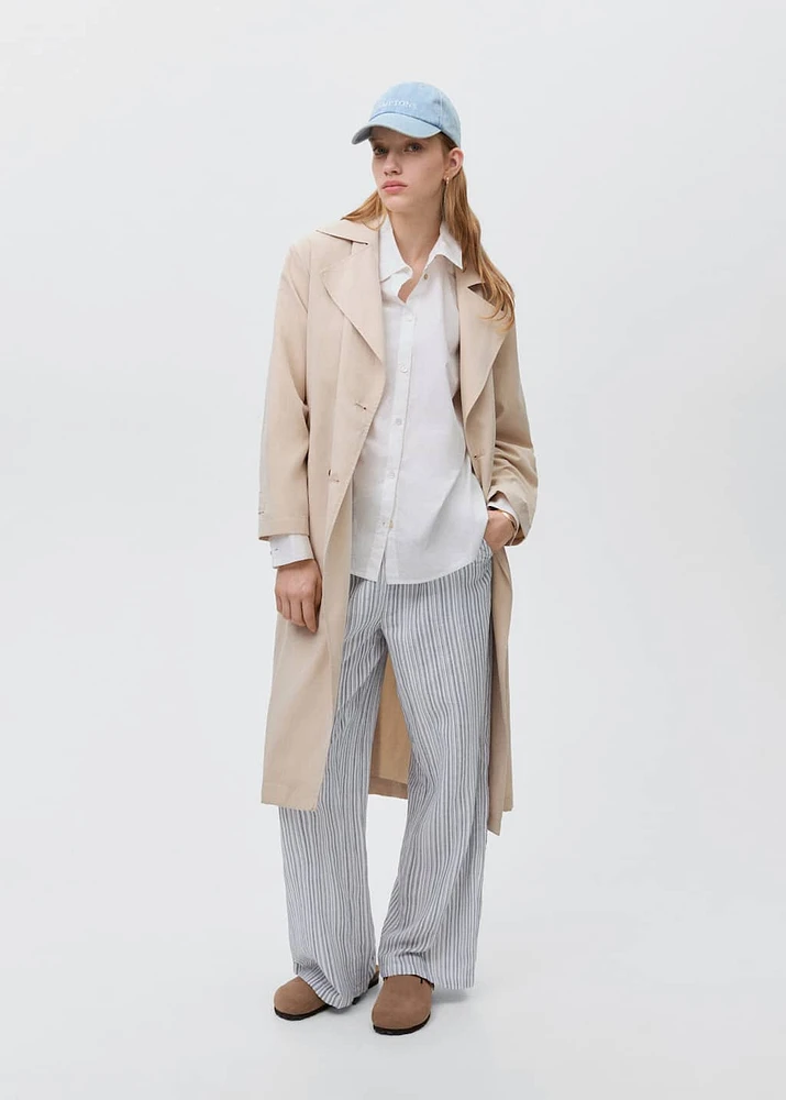 Striped cotton trousers