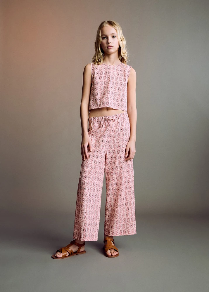 Printed cotton pants