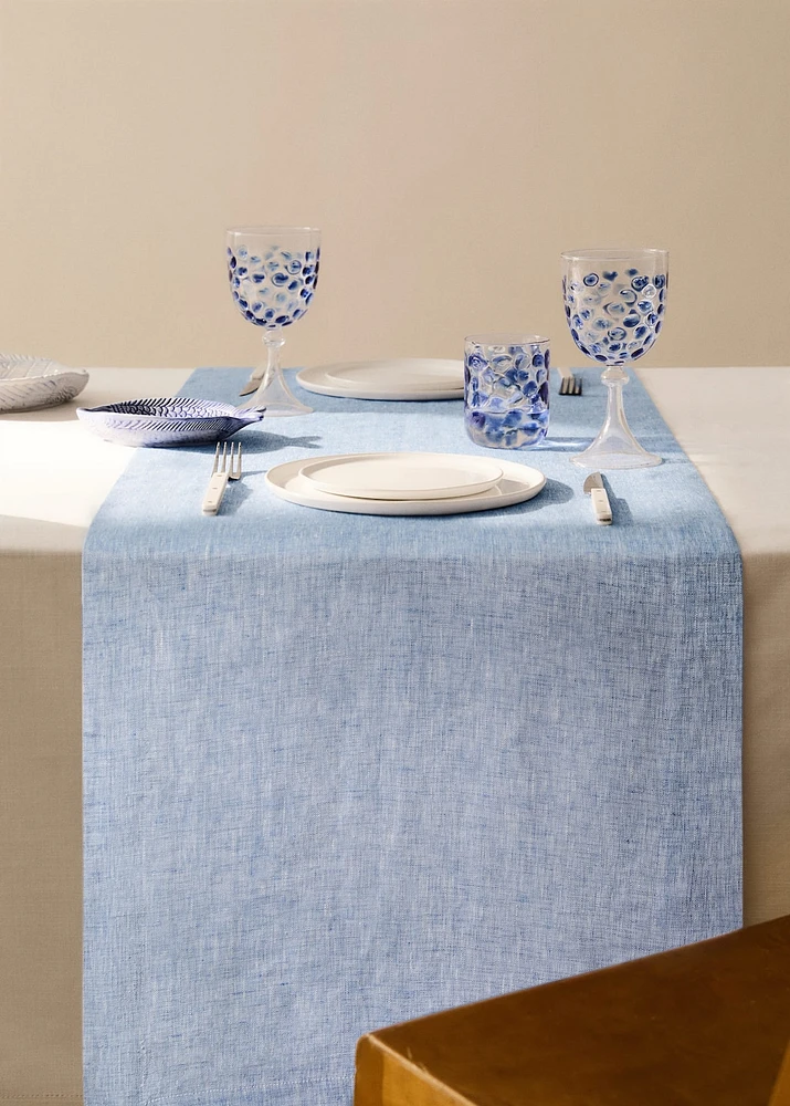 Dyed linen table runner