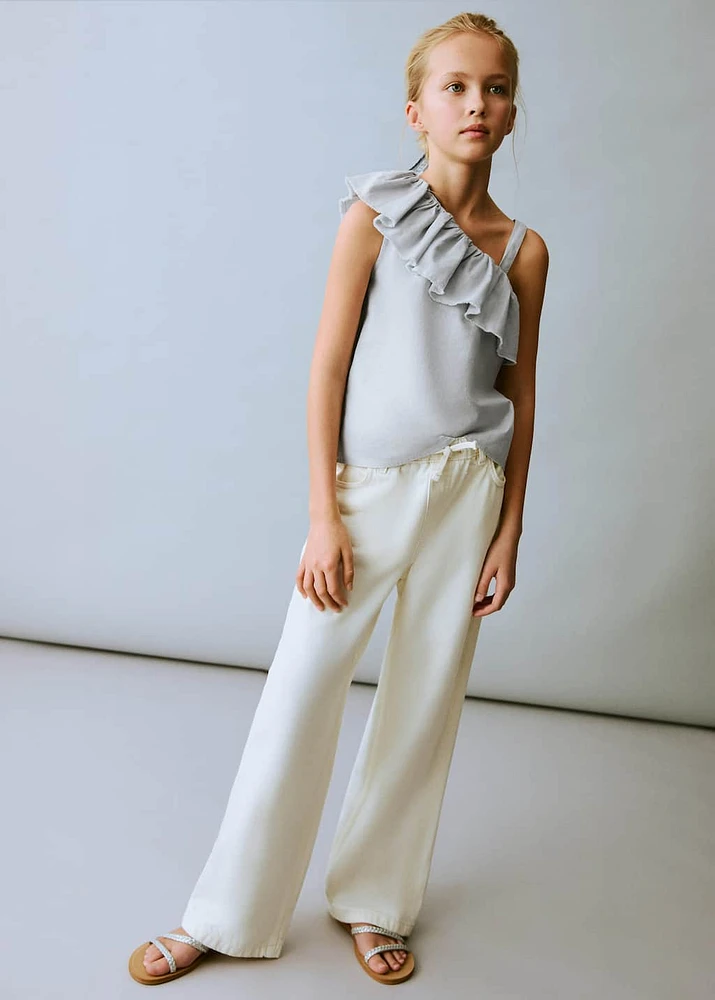 Asymmetrical linen blouse
