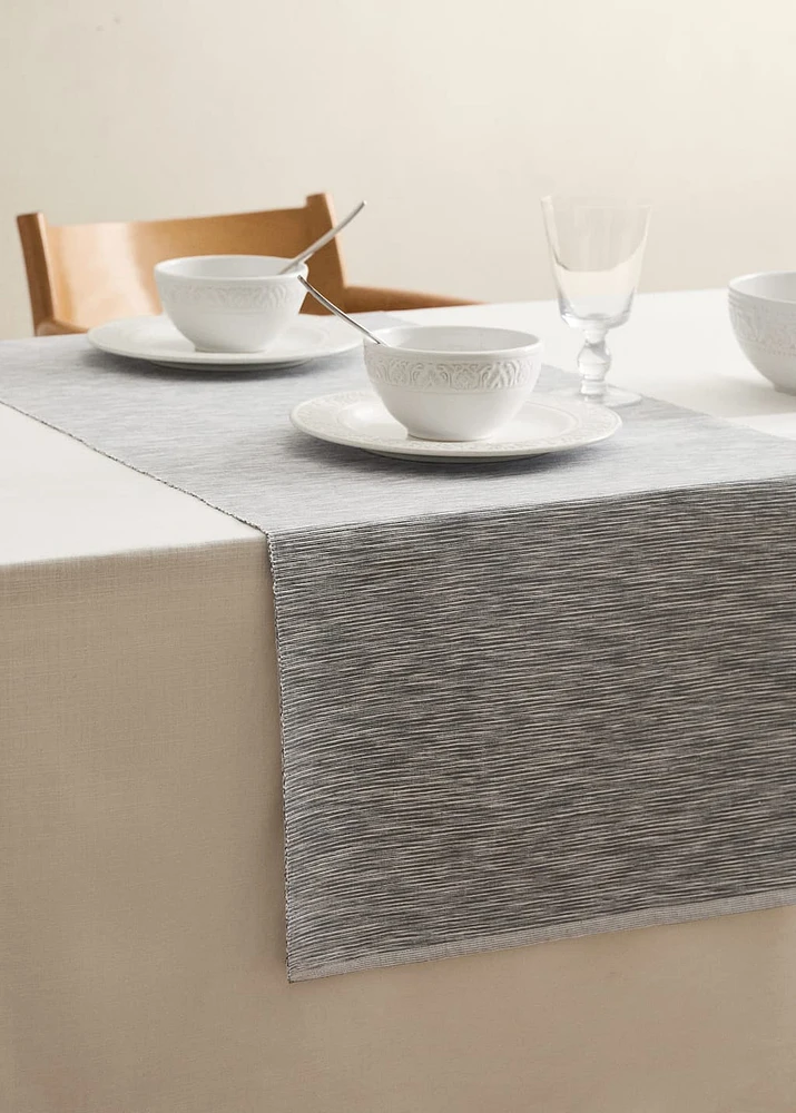 Cotton yarn-dyed melange table runner