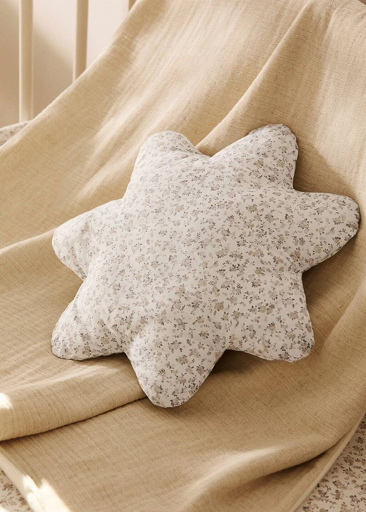 Floral-print children's cushion 35x35 cm