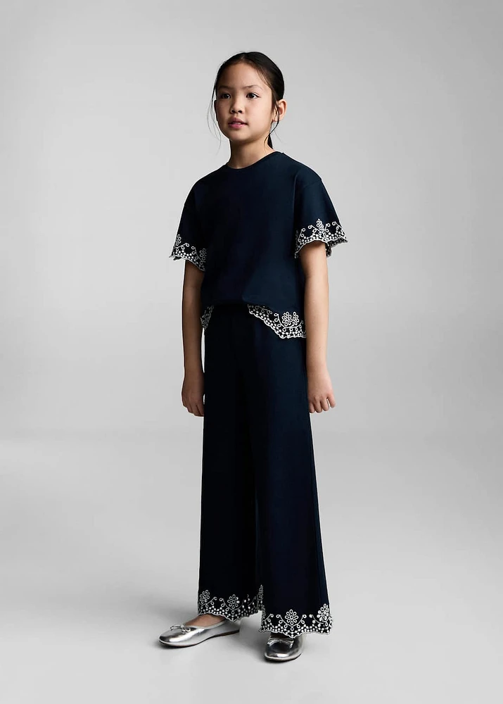 Broderie anglaise cotton troussers