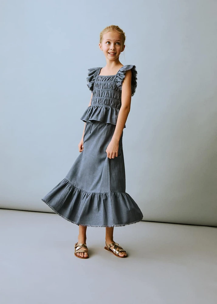 Ruffled long skirt