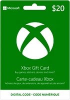 Carte-cadeau Xbox de  20 $ 