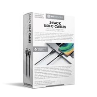 Bio Essentials USB-C to USB-C Charge Cable (3 pack)   - Charge, sync, & transfer files between your US