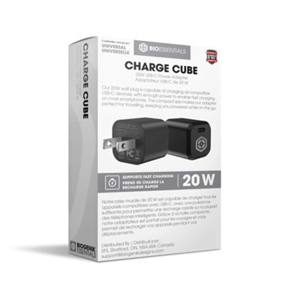 Bio Essentials 20W USB-C Power Adapter Unlock faster charging times with our USB-C Power Adapter